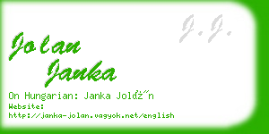 jolan janka business card